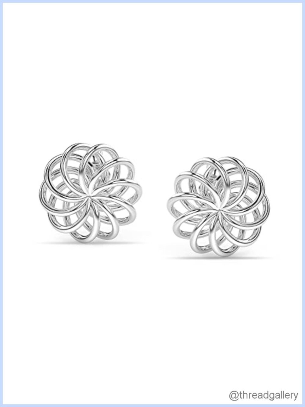 925 Sterling Silver Flower Love Knot Stud Earrings Hypoallergenic Gift